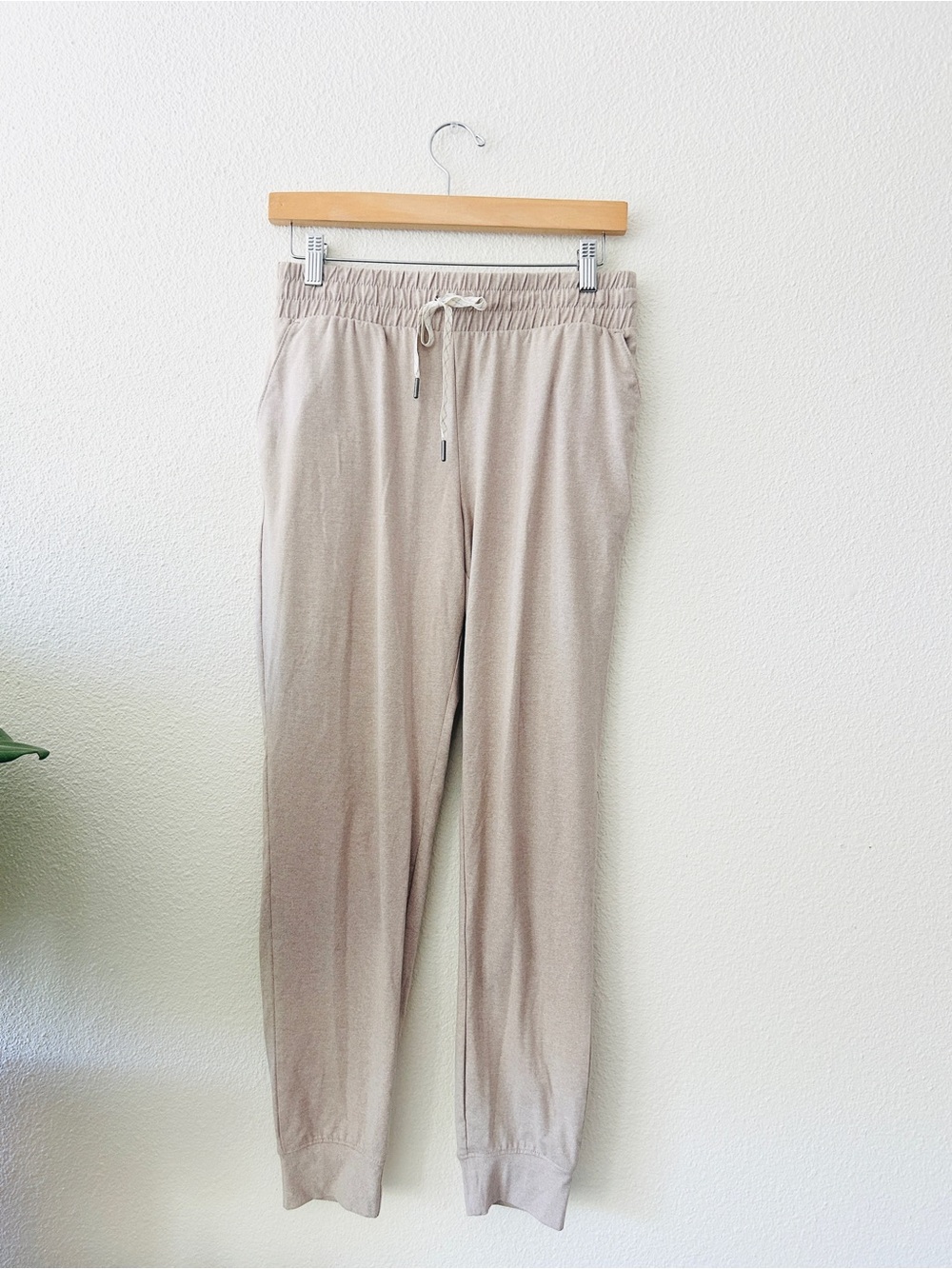 VUORI Dupe Cozy Drawstring Jogger Pants in Light Beige